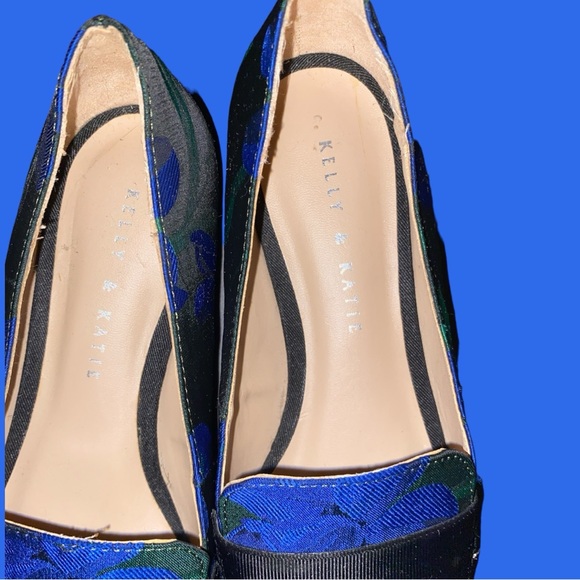 KELLY & KATIE DOTTY FLORAL PATTERN FLAT LOAFERS W/BROCADE POINTED TOES ~S/7 - Picture 9 of 11